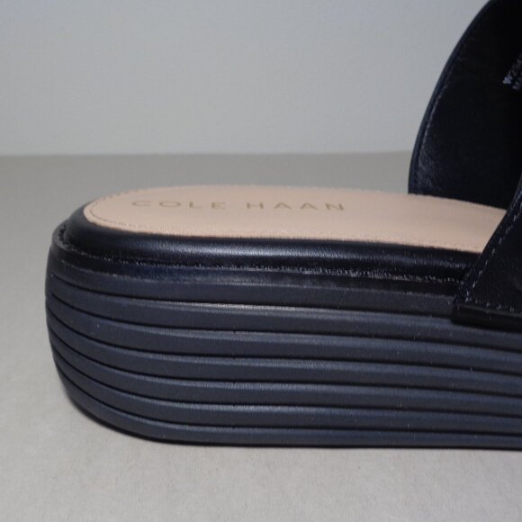 Cole Haan Size 8 M ORIGINALGRAND PLATFORM SLIDES Black Sandals New Women's Shoes - Picture 5 of 16